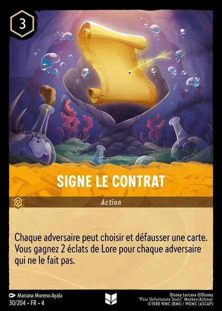 Signe le contrat, carte Disney Lorcana CH4-030 — extension Le Retour d'Ursula