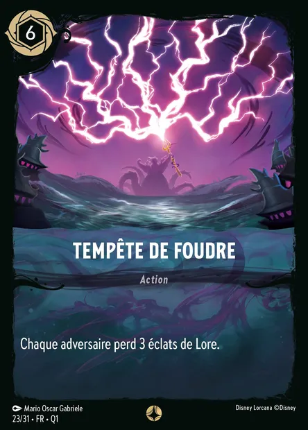 Tempête de Foudre, carte Disney Lorcana Q1-023 — extension Quête des Illumineurs - Menace des profondeurs