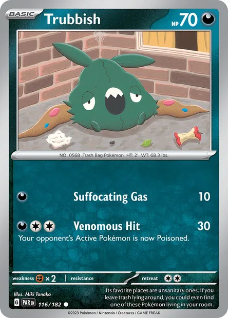 Trubbish, Pokémon card PAR 116 — Paradox Rift set