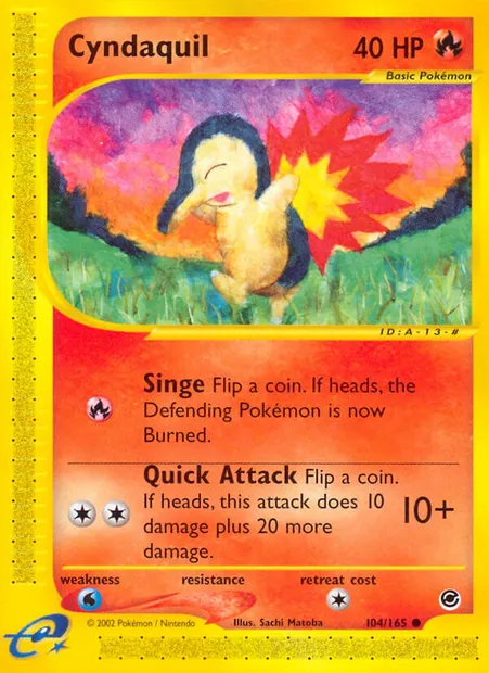 Cyndaquil, Pokémon card EX 104 — Expedition Base Set set
