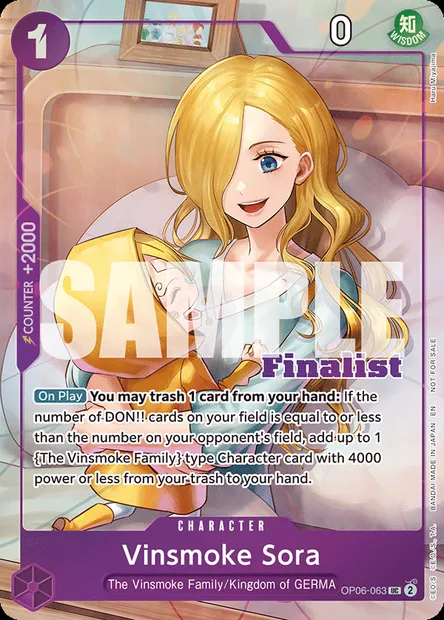 Vinsmoke Sora, One Piece card OP06-063 — WINGS OF THE CAPTAIN set