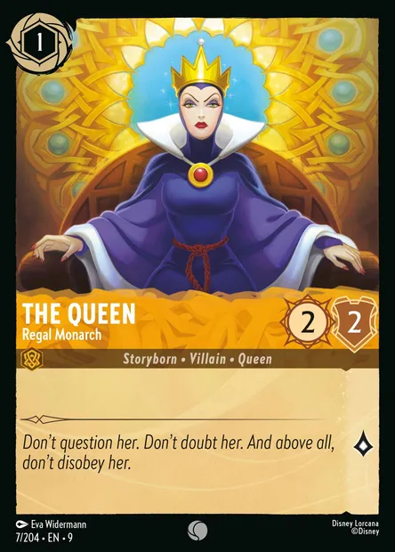 The Queen - Regal Monarch, Disney Lorcana card CH9-007 — Fabled set