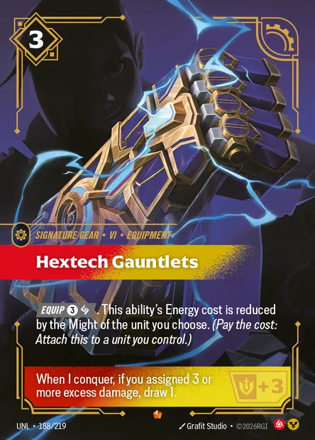 Hextech Gauntlets, Riftbound card UNL 188 — Unleashed set