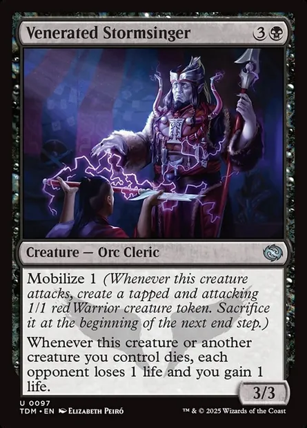 Venerated Stormsinger, Magic card TDM 97 — Tarkir: Dragonstorm set