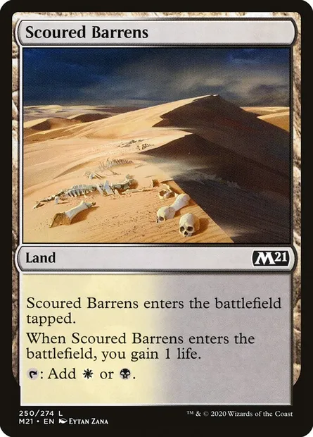 Scoured Barrens, Magic card M21 250 — Core Set 2021 set
