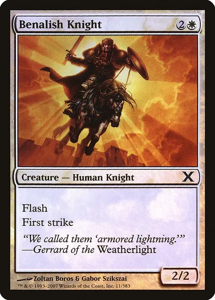 Benalish Knight, Magic card 10E 11★ — Tenth Edition set