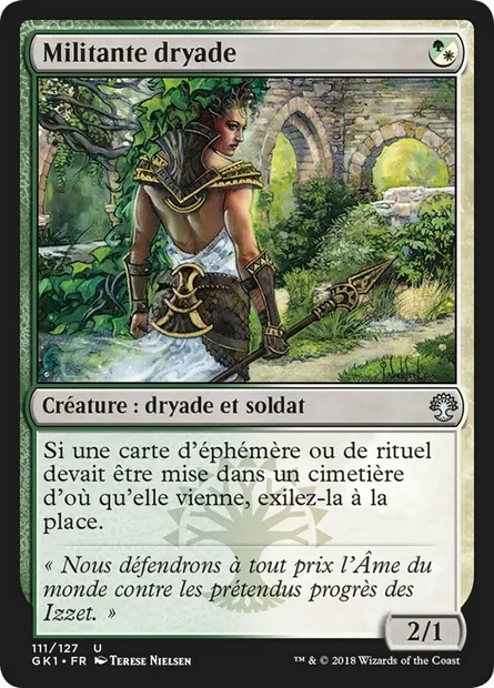 Militante dryade, carte Magic GK1 111 — extension GRN Guild Kit