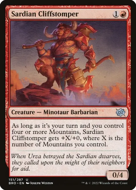 Sardian Cliffstomper, Magic card BRO 151 — The Brothers' War set