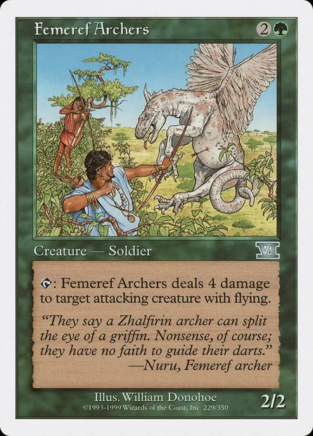 Archers fémeirefs, carte Magic 6ED 229 — extension Classic Sixth Edition