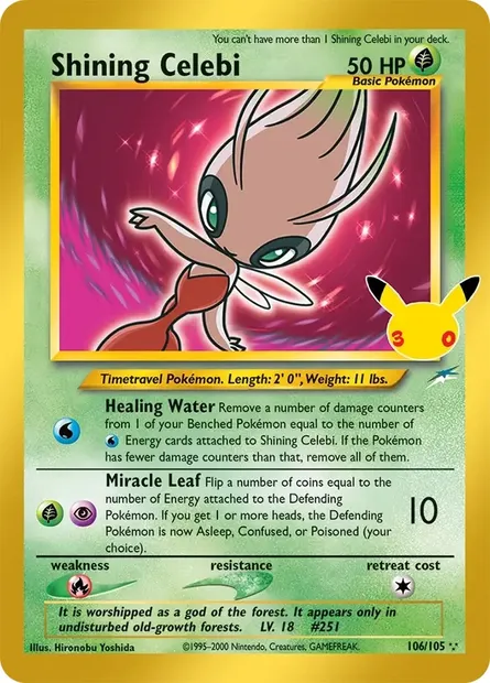 Shining Celebi, Pokémon card 30C CC024 — 30th Celebration set