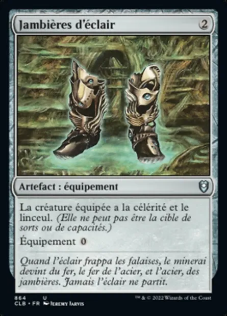 Jambières d'éclair, carte Magic CLB 864 — extension Commander Légendes : la bataille de la Porte de Baldur