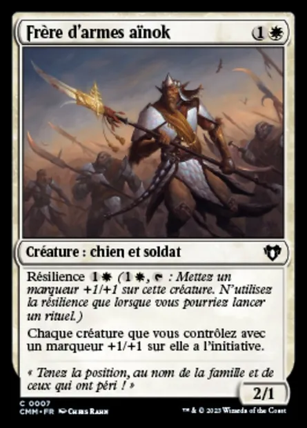 Frère d'armes aïnok, carte Magic CMM 7 — extension Commander Masters