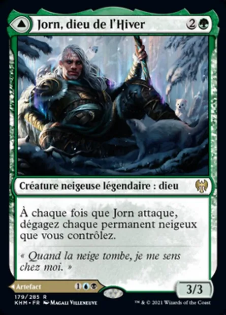 Jorn, dieu de l'Hiver // Kaldring, le bâton de givre, carte Magic KHM 179 — extension Kaldheim