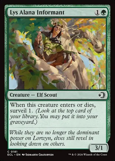 Lys Alana Informant, Magic card ECL 181 — Lorwyn Eclipsed set