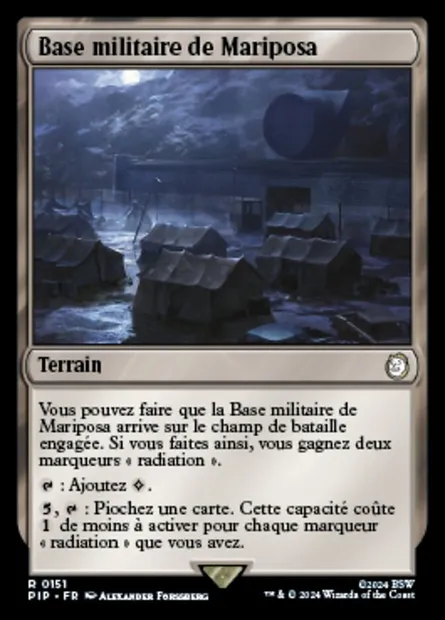 Base militaire de Mariposa, carte Magic PIP 151 — extension Fallout