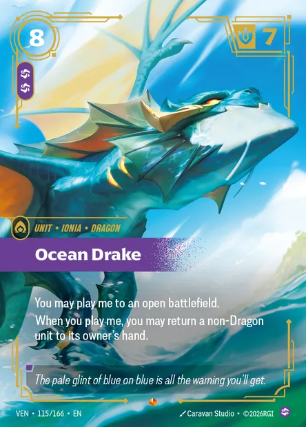 Ocean Drake, carte Riftbound VEN 115 — extension Vendetta