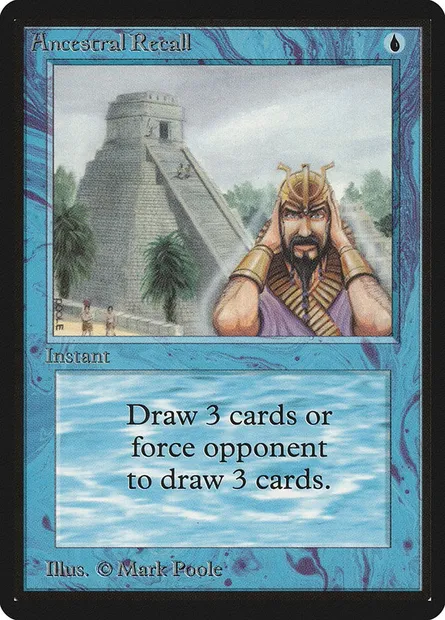 Ancestral Recall, carte Magic LEB 48 — extension Limited Edition Beta