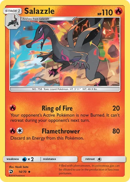 Salazzle, Pokémon card DRM 14 — Dragon Majesty set