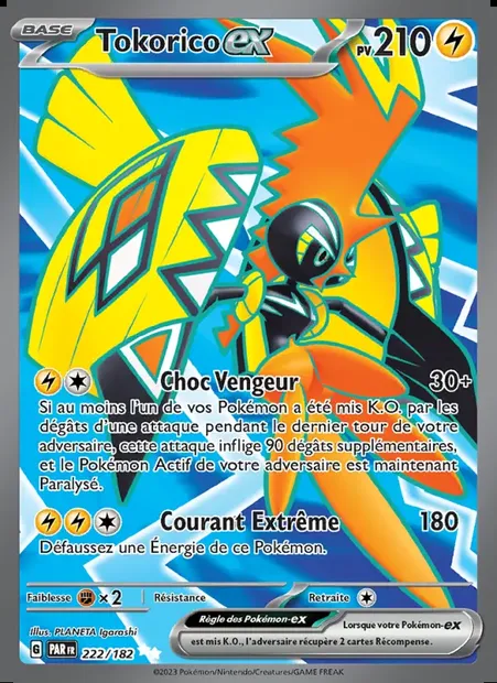 Tokorico-ex, carte Pokémon PAR 222 — extension Faille Paradoxe
