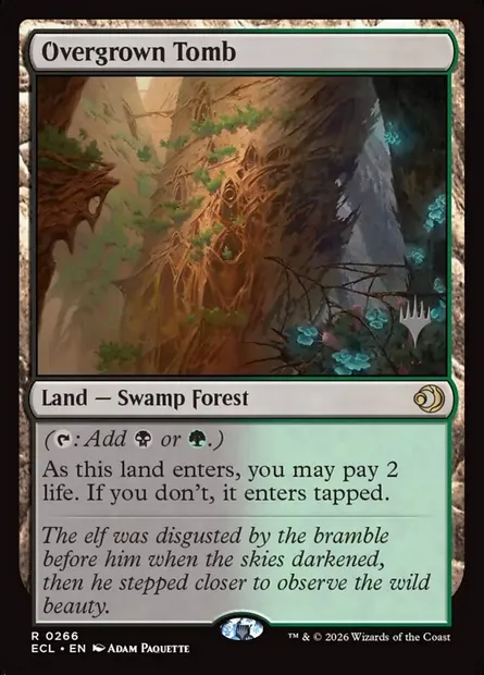Overgrown Tomb, Magic card PECL 266p — Lorwyn Eclipsed Promos set