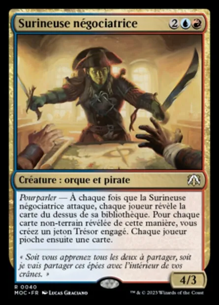 Surineuse négociatrice, carte Magic MOC 40 — extension March of the Machine Commander