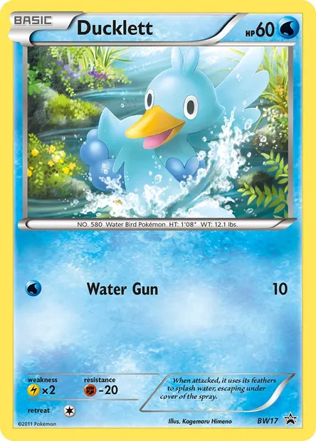 Ducklett, Pokémon card BW 17 — BW Black Star Promos set