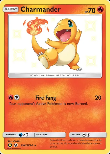 Charmander, Pokémon card SMA SV6 — Hidden Fates Shiny Vault set