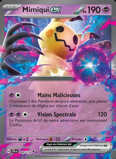 Mimiqui-ex, carte Pokémon JTG 069 — extension Aventures Ensemble