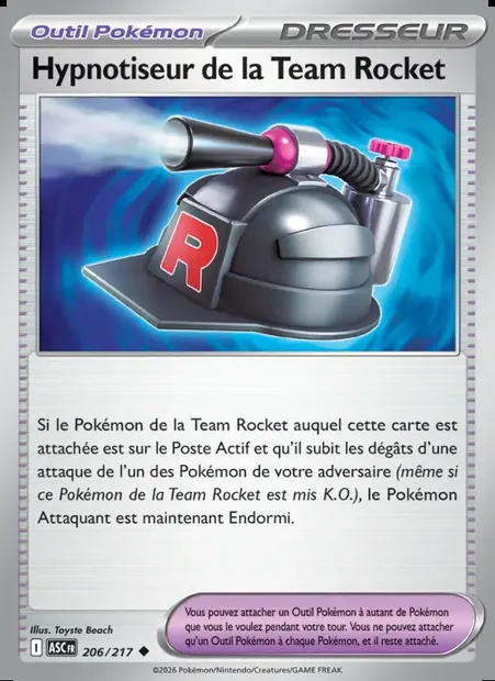 Hypnotiseur de la Team Rocket, carte Pokémon ASC 206 — extension Héros Transcendants