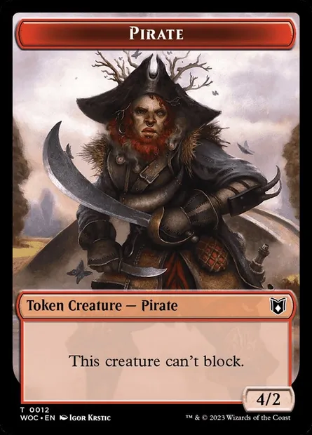 Pirate, carte Magic TWOC 12 — extension Wilds of Eldraine Commander Tokens
