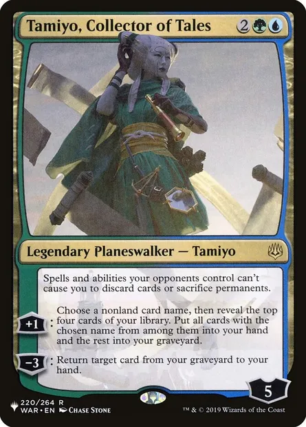Tamiyo, collectionneuse de récits, carte Magic PLST WAR-220 — extension The List