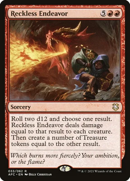 Reckless Endeavor, Magic card AFC 33 — Forgotten Realms Commander set