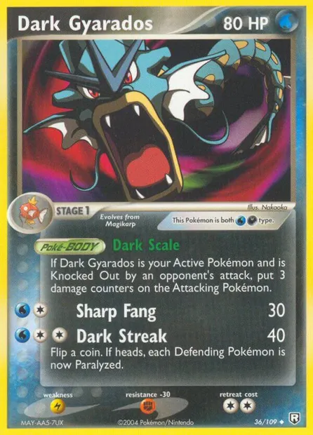 Léviator obscur, carte Pokémon TRR 36 — extension Team Rocket Returns