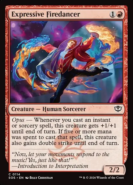 Expressive Firedancer, Magic card SOS 114 — Secrets of Strixhaven set