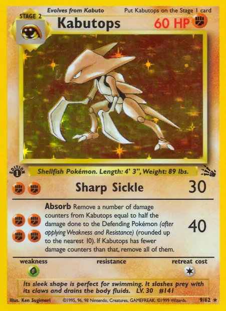 Kabutops, Pokémon card FO 9 — Fossil set