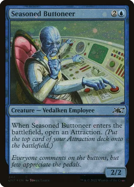 Seasoned Buttoneer, carte Magic UNF 344 — extension Unfinity