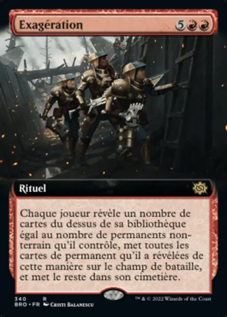 Exagération, carte Magic BRO 340 — extension La Guerre Fratricide