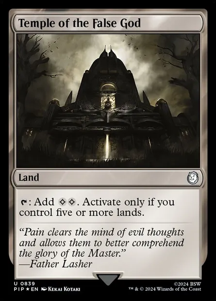 Temple de la fausse divinité, carte Magic PIP 839 — extension Fallout