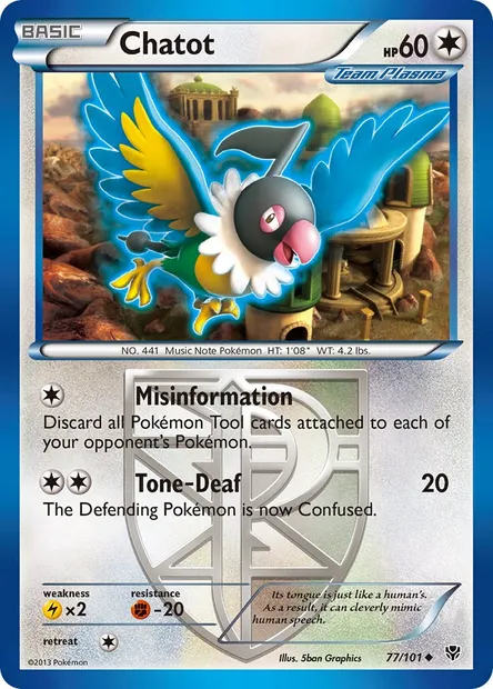 Chatot, Pokémon card PLB 77 — Plasma Blast set