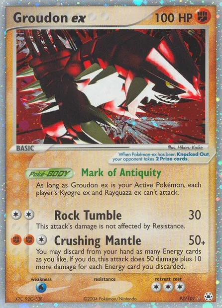 Groudon ex, Pokémon card HL 93 — Hidden Legends set