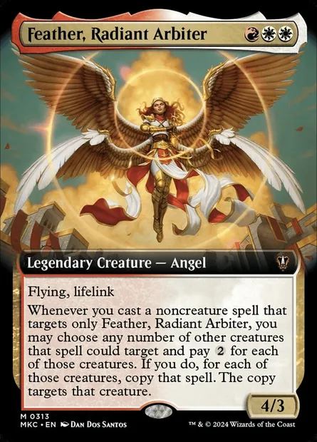 Feather, Radiant Arbiter, Magic card MKC 313 — Murders at Karlov Manor Commander set
