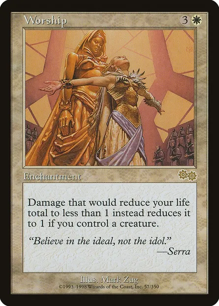 Worship, Magic card USG 57 — Urza's Saga set