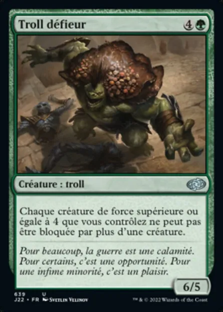 Troll défieur, carte Magic J22 639 — extension Jumpstart 2022