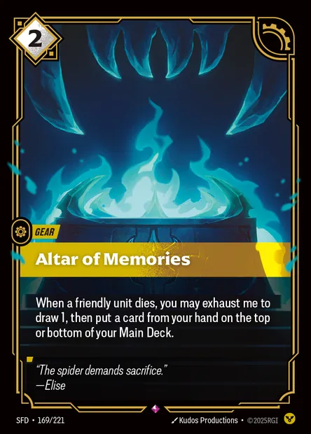 Altar of Memories, Riftbound card SFD 169 — Spiritforged set