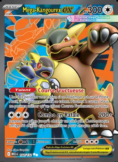 Méga-Kangourex-ex, carte Pokémon MEG 164 — extension Méga-Évolution