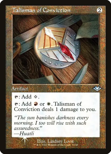 Talisman of Conviction, Magic card H1R 33 — Modern Horizons 1 Timeshifts set