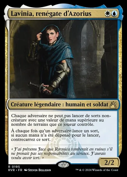 Lavinia, renégate d'Azorius, carte Magic RVR 195 — extension Ravnica Remastered