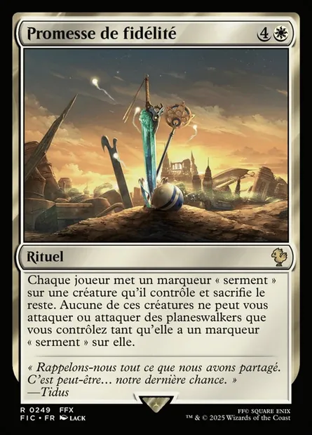 Promesse de fidélité, carte Magic FIC 249 — extension Final Fantasy Commander