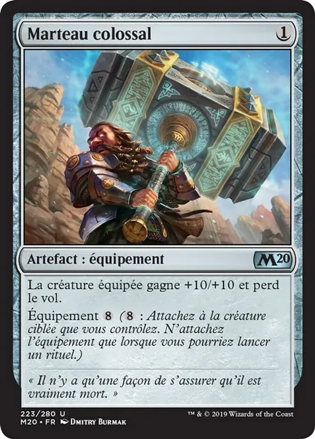 Marteau colossal, carte Magic M20 223 — extension Core Set 2020