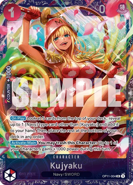 Kujaku, carte One Piece OP11-004 — extension DES POINGS VIFS COMME L'ÉCLAIR